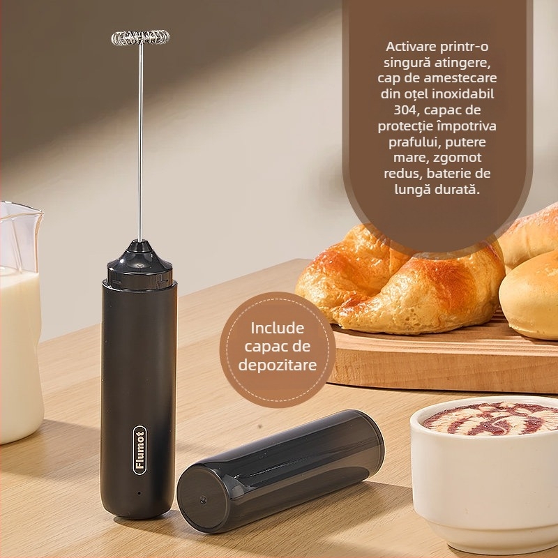 Frother cafea liofilizată, tel electric de mână, spumator de lapte pentru spumă