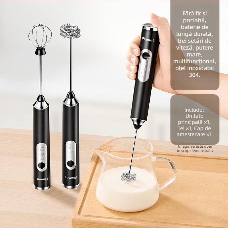 Frother cafea liofilizată, tel electric de mână, spumator de lapte pentru spumă