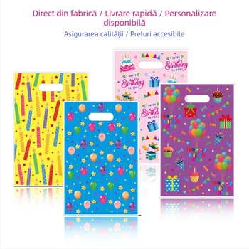 Noua serie originală Happy Birthday: pungă pentru bomboane, decor de sărbătoare, pungă cadou imprimată