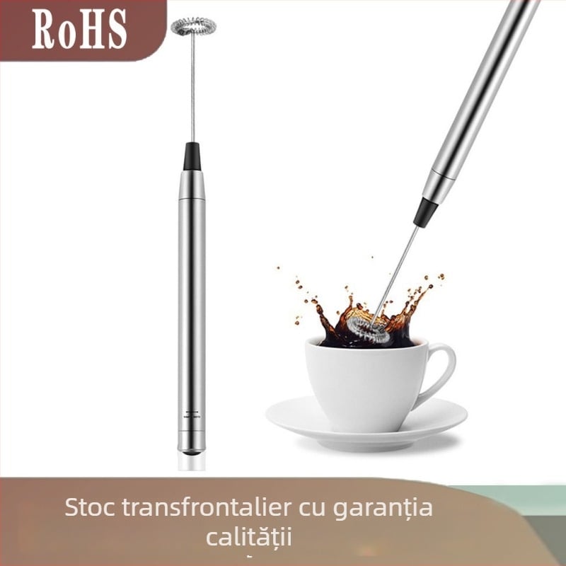 Amestecător electric manual din oțel inoxidabil pentru ouă și lapte, spumator de lapte pentru cafea, mixer multifuncțional compact