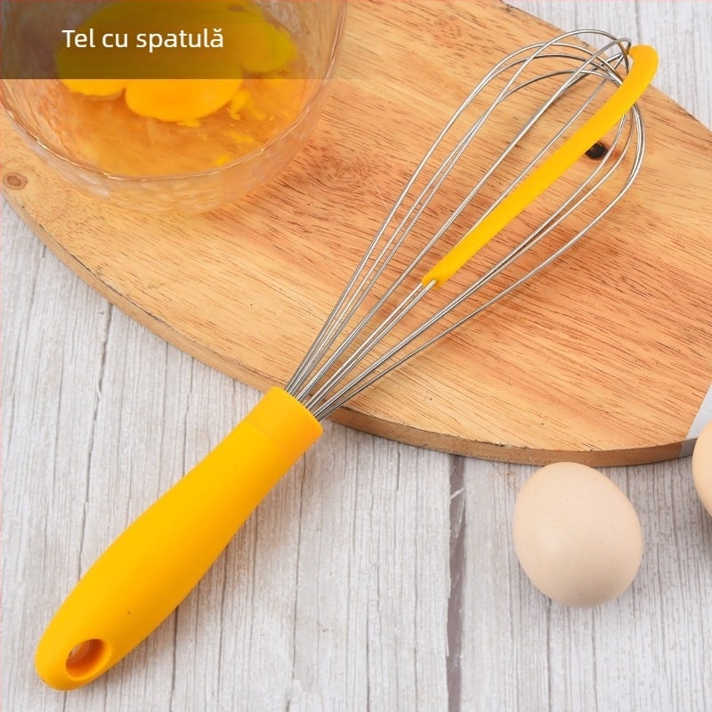 Bețișor de ou din oțel inoxidabil cu răzuitor, tel manual pentru cremă și ouă, ustensile de patiserie