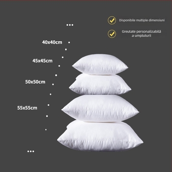 Miez de pernă din material periat cu umplutură PP 3D, pernă lombară pătrată, dimensiuni 45/50/55/60 cm