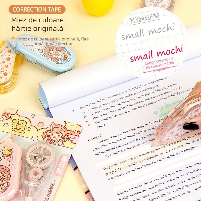 Little Mochi Bandă de corectare din seria Four Seasons pentru elevi, cu capacitate mare, drăguță