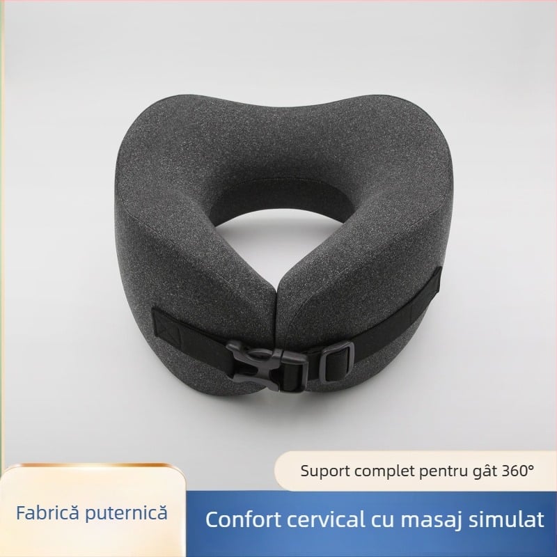 Pernă de călătorie din spumă cu memorie, în formă U, suport pentru gât, portabil, pentru pauze la birou, pliabilă pentru depozitare facilă.