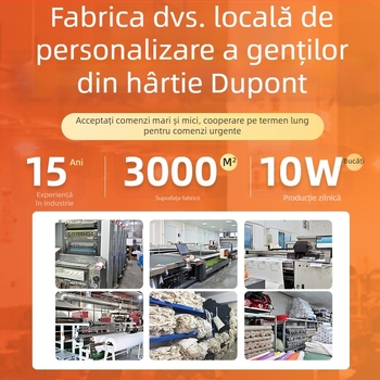 DuPont geantă de hârtie cu logo personalizat, geantă goală creativă de mână, capacitate mare, lavabilă, geantă de cumpărături ecologică, realizată la comandă