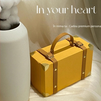 Cutie de bomboane pentru nunta, cutie din hârtie cu folie de aur, stil modern minimalist