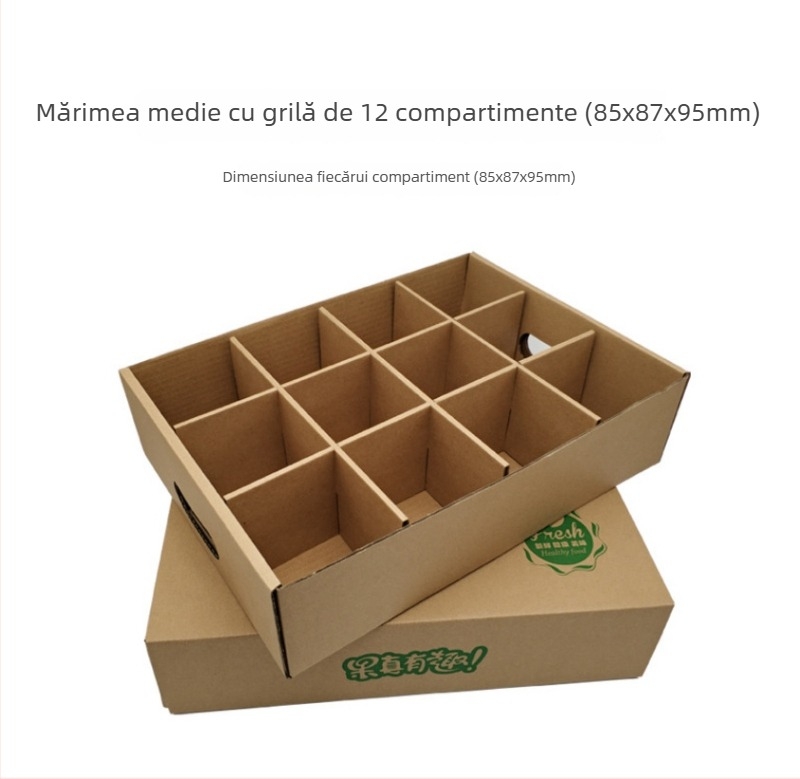 Cutie ondulată respirabilă pentru fructe și legume, personalizabilă, ambalaj de cadouri cu imprimare colorată pentru specialități locale