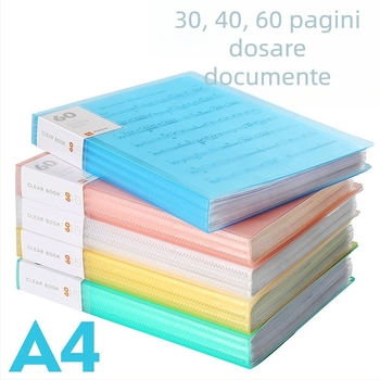 A4 dosar transparent cu buzunare multiple pentru elevi – organizarea documentelor, certificatelor și postere