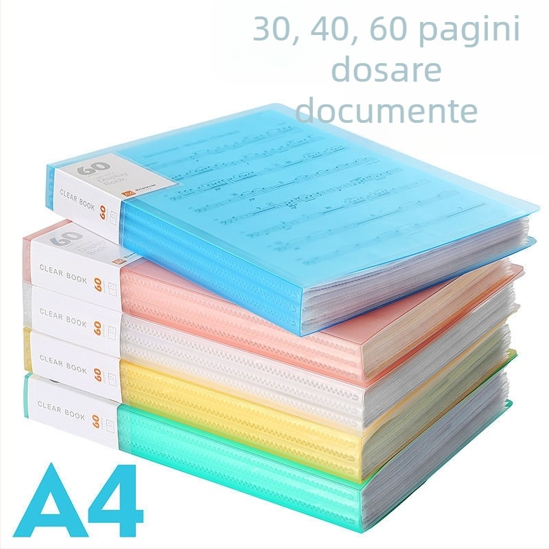 A4 dosar transparent cu buzunare multiple pentru elevi – organizarea documentelor, certificatelor și postere