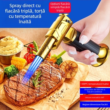 Torță de exterior rezistentă la vânt cu flacără directă, torță de sudură, aprinzător pentru grătar și instrument de moxibustie pentru bucătărie