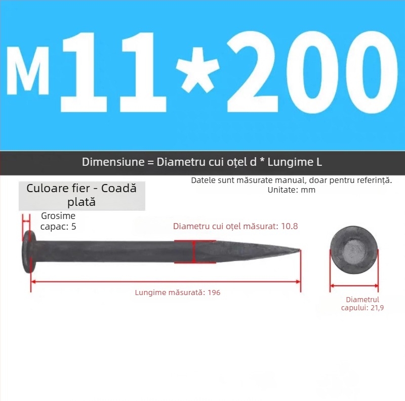 Cuie din oțel Jiang Teng pentru limitatoare de viteză, cuie pentru drumuri din asfalt, cuie de fixare a terenului, cuie groase din oțel, cuie de poziționare