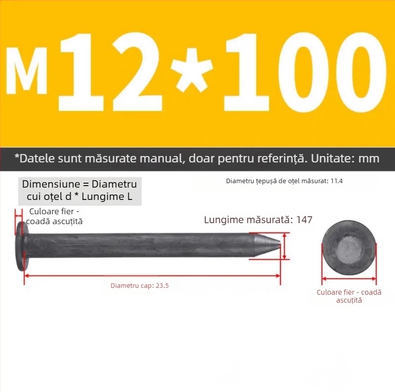 Cuie din oțel Jiang Teng pentru limitatoare de viteză, cuie pentru drumuri din asfalt, cuie de fixare a terenului, cuie groase din oțel, cuie de poziționare