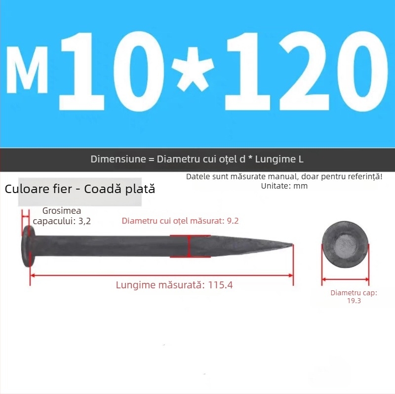 Cuie din oțel Jiang Teng pentru limitatoare de viteză, cuie pentru drumuri din asfalt, cuie de fixare a terenului, cuie groase din oțel, cuie de poziționare