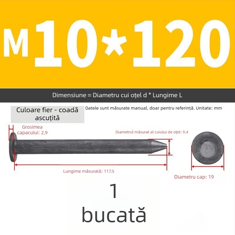 Cuie din oțel Jiang Teng pentru limitatoare de viteză, cuie pentru drumuri din asfalt, cuie de fixare a terenului, cuie groase din oțel, cuie de poziționare