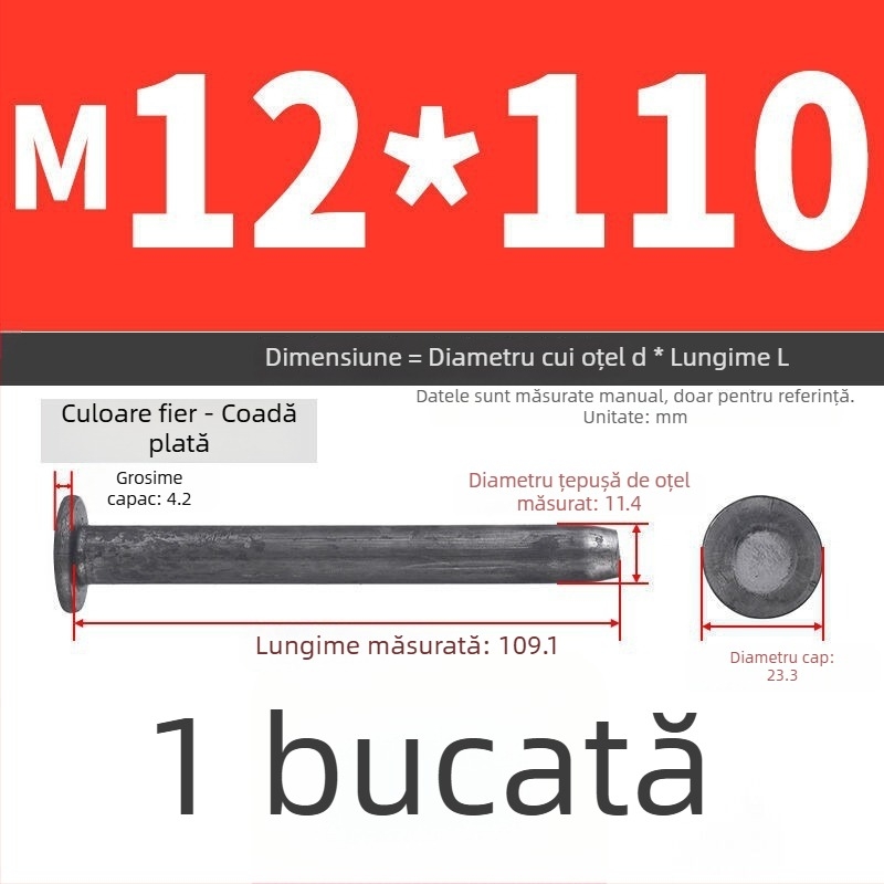 Cuie din oțel Jiang Teng pentru limitatoare de viteză, cuie pentru drumuri din asfalt, cuie de fixare a terenului, cuie groase din oțel, cuie de poziționare