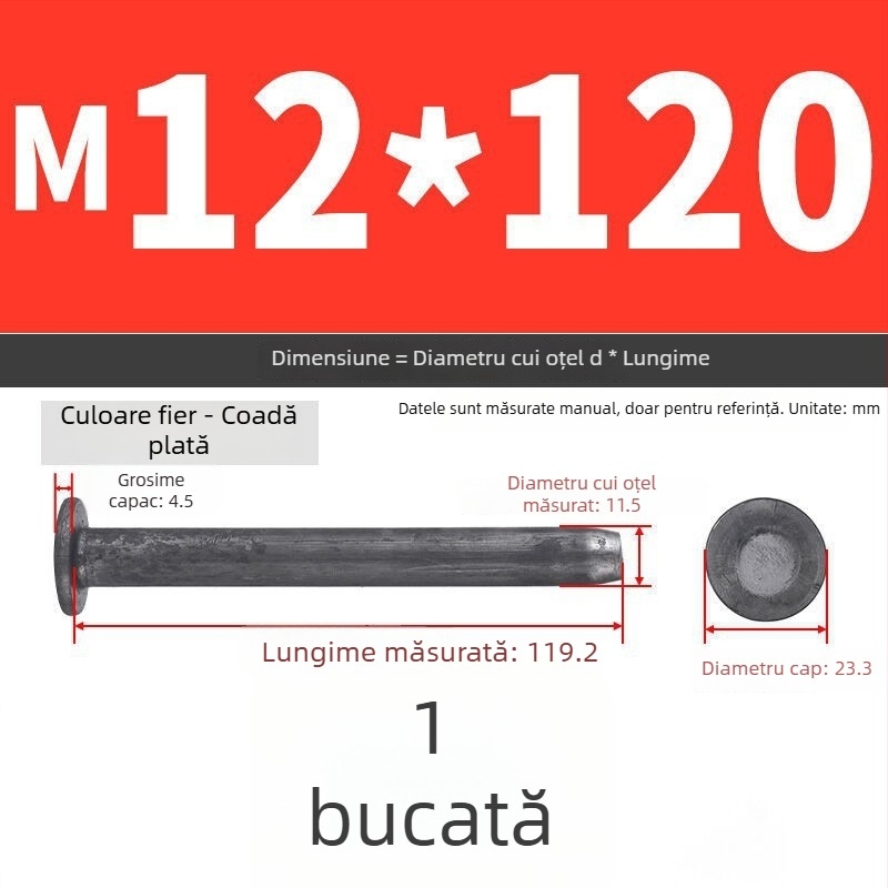 Cuie din oțel Jiang Teng pentru limitatoare de viteză, cuie pentru drumuri din asfalt, cuie de fixare a terenului, cuie groase din oțel, cuie de poziționare
