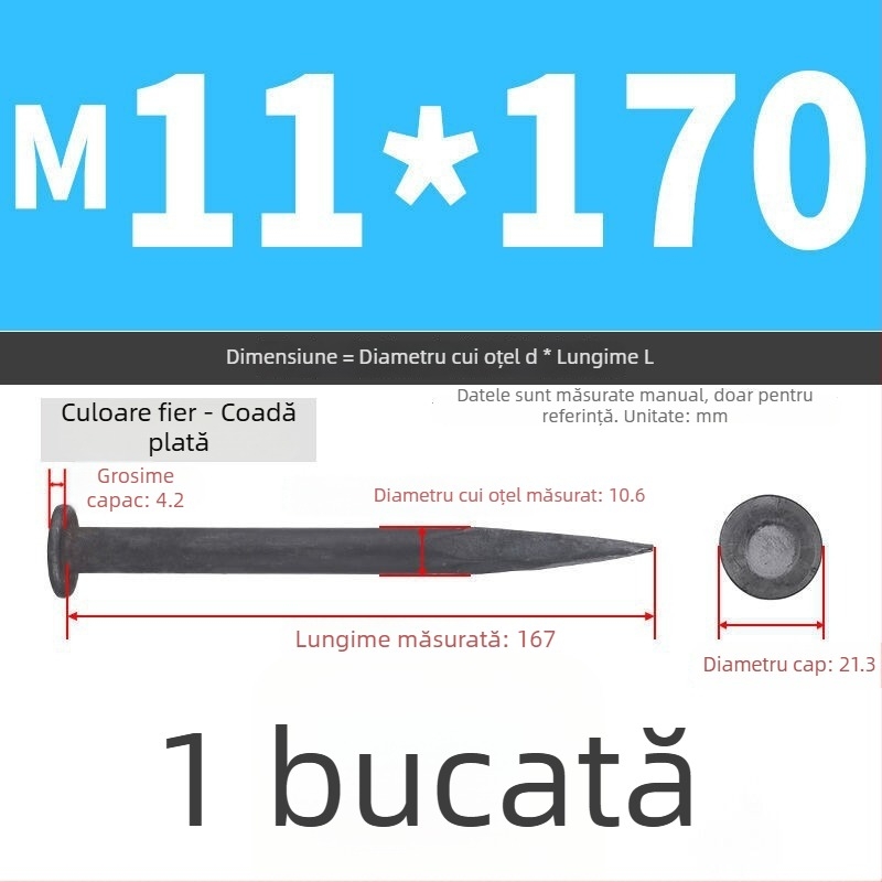 Cuie din oțel Jiang Teng pentru limitatoare de viteză, cuie pentru drumuri din asfalt, cuie de fixare a terenului, cuie groase din oțel, cuie de poziționare