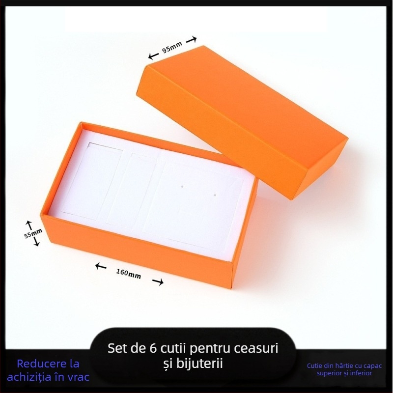 Cutie portocalie pentru ceasuri, capac clamshell și set de bijuterii din piele