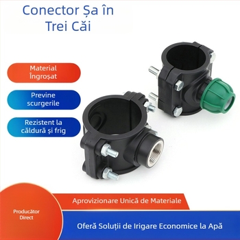 Conector PE pentru șa cu filet intern, distribuitor de apă pentru irigare prin picurare, 20–63 mm