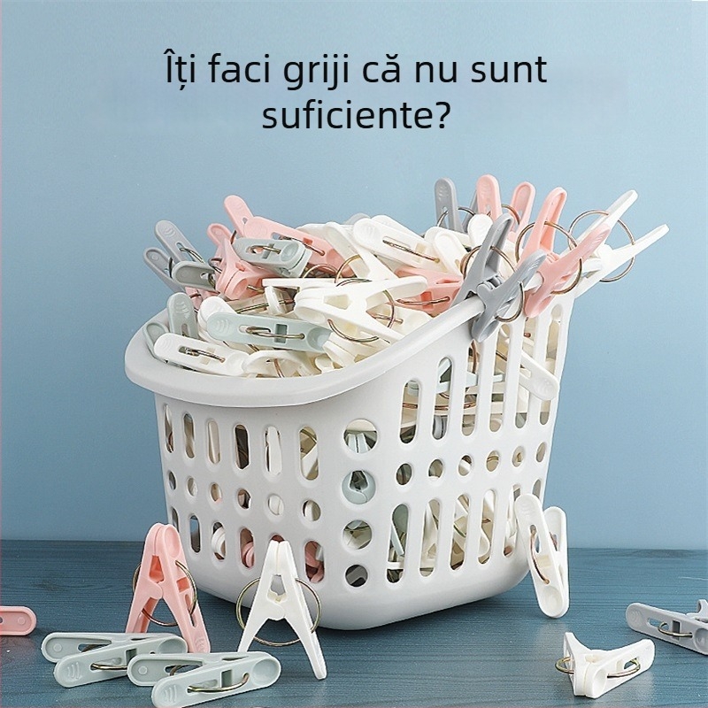 Clipuri de uscare din plastic, rezistente la vânt – clipuri mici pentru haine, șosete și alimente, prindere sigură, fără urme