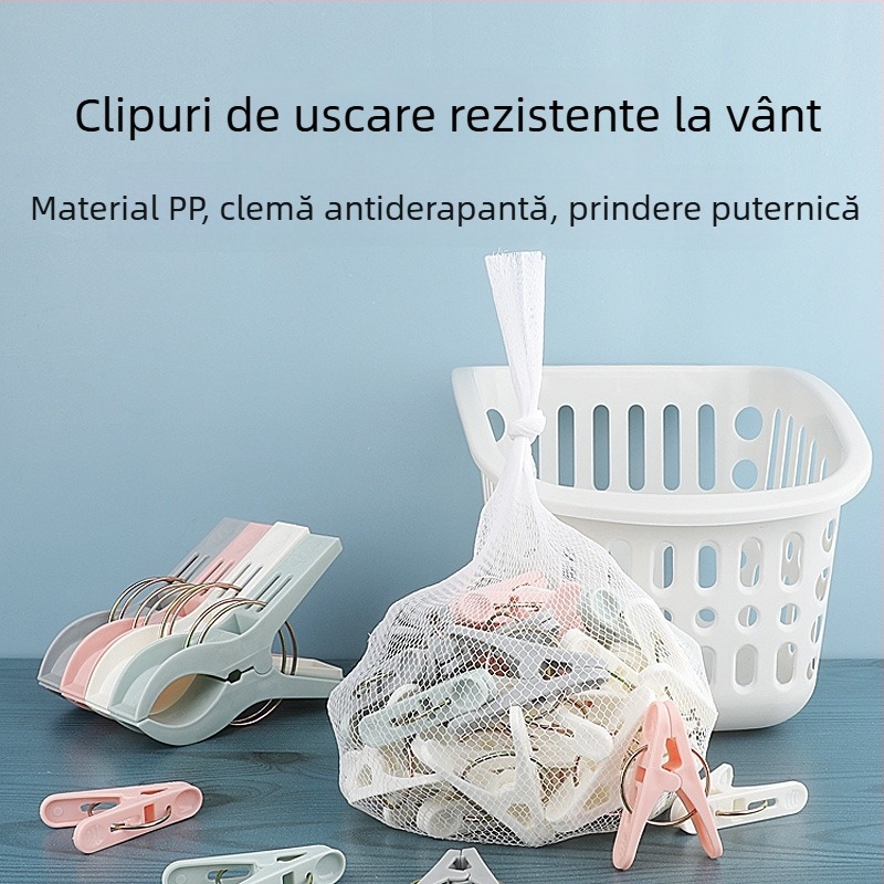 Clipuri de uscare din plastic, rezistente la vânt – clipuri mici pentru haine, șosete și alimente, prindere sigură, fără urme