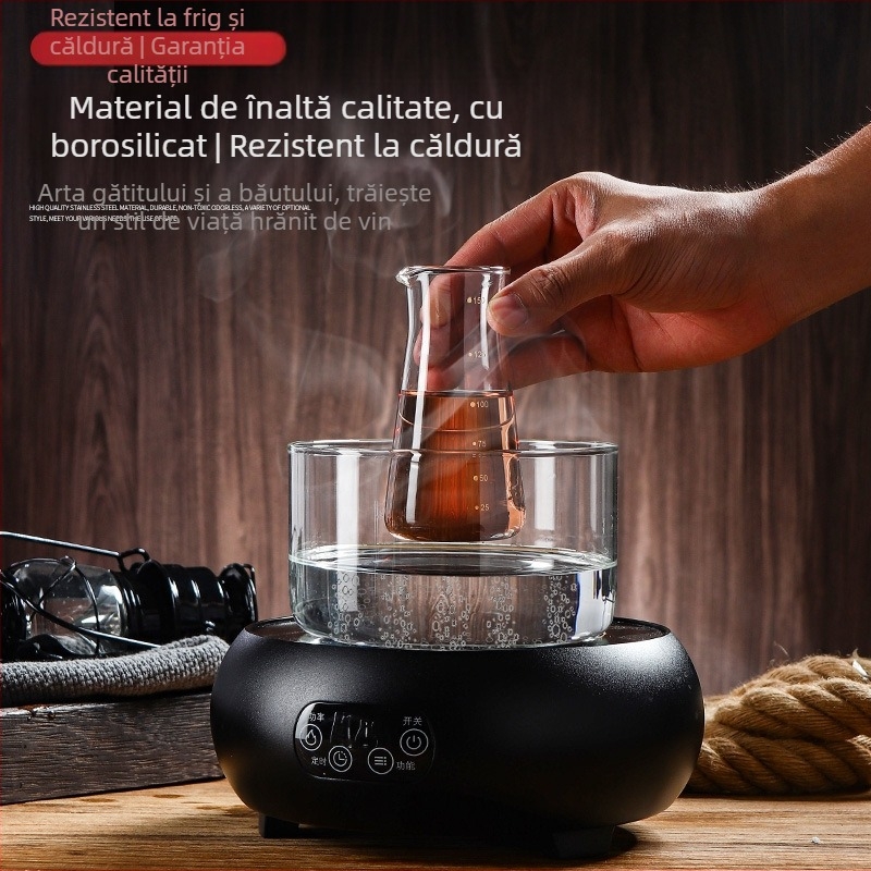 Decantor de sake în stil japonez, cu scară de măsurare, rezistent la temperaturi, pentru uz casnic