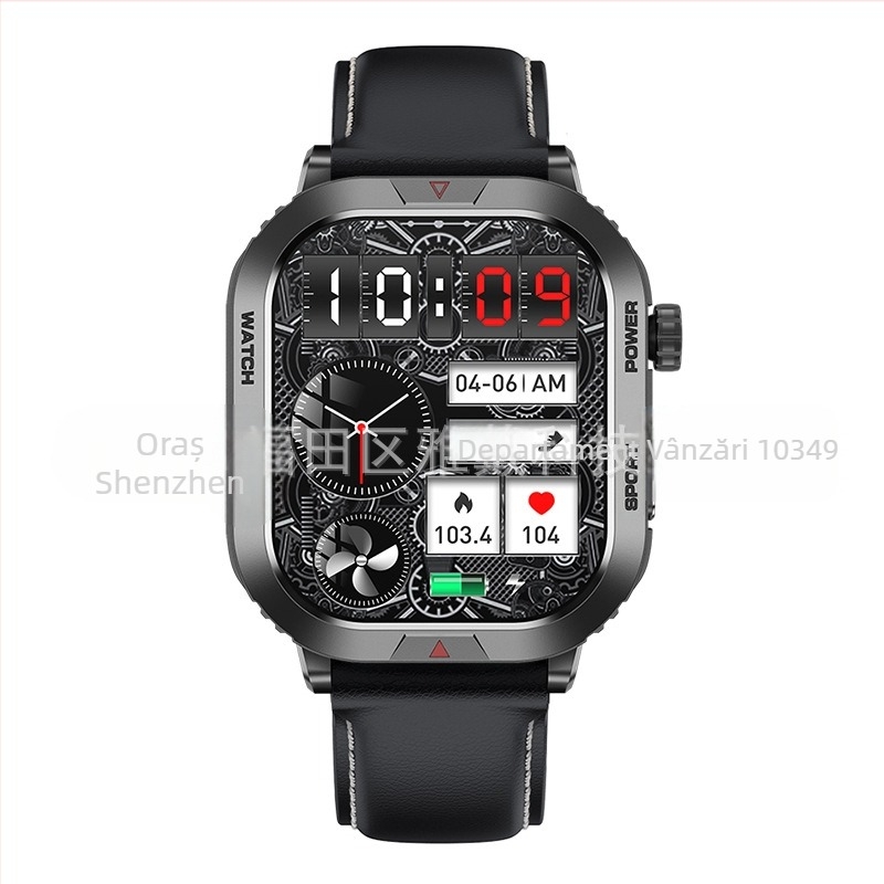 ZW66 Ceas inteligent cu Bluetooth pentru apeluri, notificări push, descărcare a feței de ceas, ritm cardiac, pedometru și monitorizare somn
