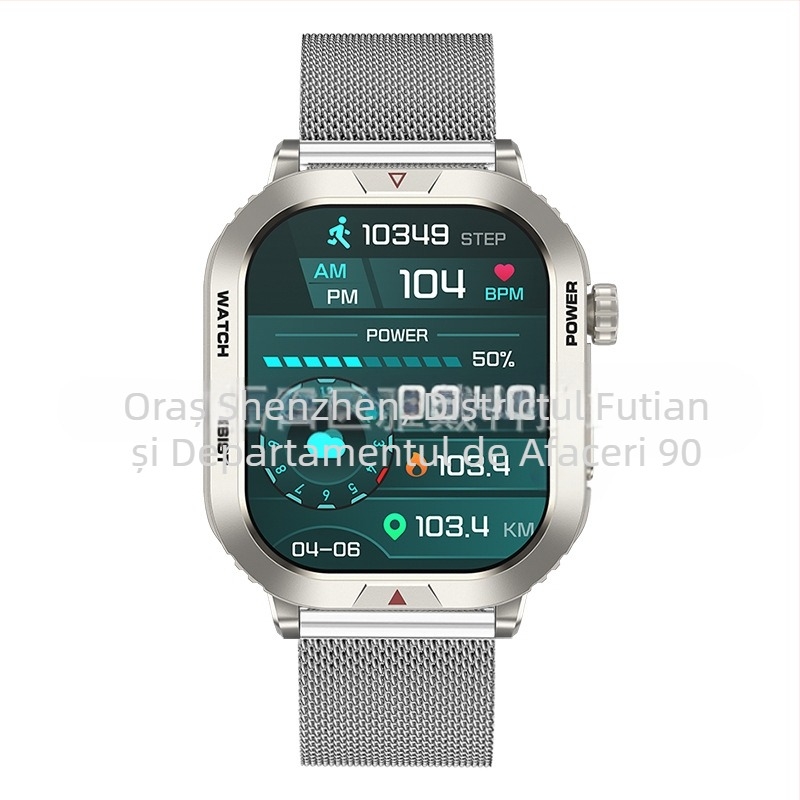 ZW66 Ceas inteligent cu Bluetooth pentru apeluri, notificări push, descărcare a feței de ceas, ritm cardiac, pedometru și monitorizare somn