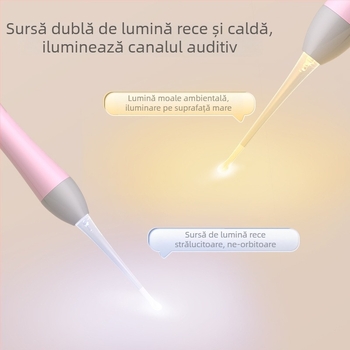 Set pentru curățarea urechilor pentru copii: linguriță de urechi cu iluminare, vârf moale, pensete vizuale pentru cerumen