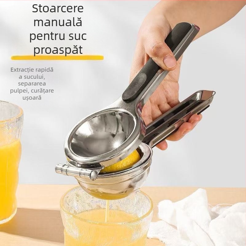 Storcător manual din oțel inoxidabil, cu bandă de silicon – pentru portocale și lămâi