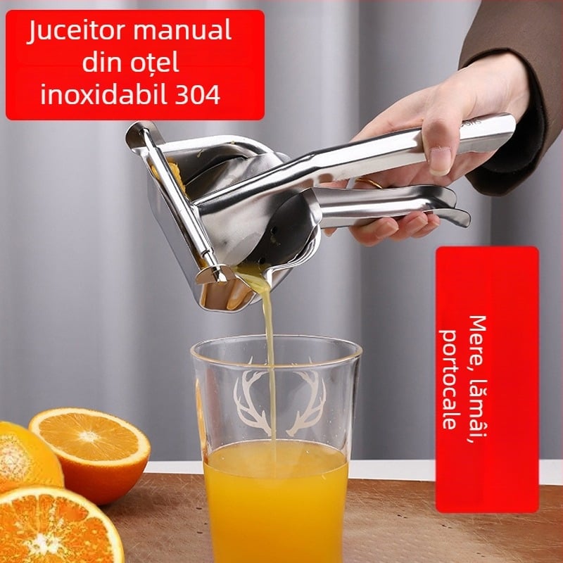 Presă manuală pentru suc din oțel inoxidabil 304, compactă pentru lămâi și portocale, utilizare casnică