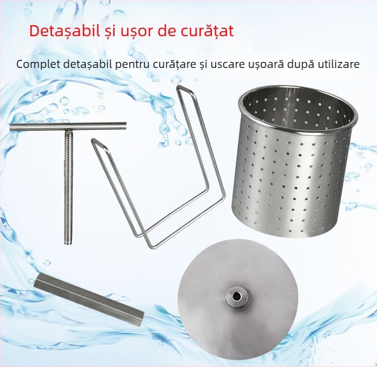 Presa manuală din oțel inoxidabil 304 pentru struguri și fructe, cu separare a pulpei