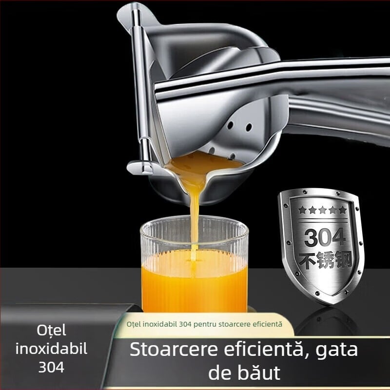 Storcător manual din oțel inoxidabil 304 pentru portocale, lămâi și rodii – presă compactă de fructe pentru uz casnic