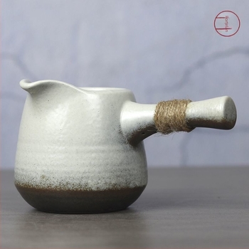  Cană ceramică mare cu mâner lateral, set de filtre pentru ceai, stil japonez Gongfu.