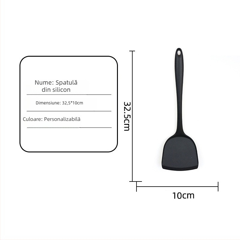 Spatula de bucătărie din silicon, rezistentă la temperaturi înalte, cu mâner lung și gros, versiune extinsă