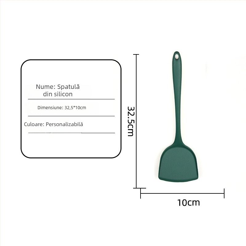 Spatula de bucătărie din silicon, rezistentă la temperaturi înalte, cu mâner lung și gros, versiune extinsă
