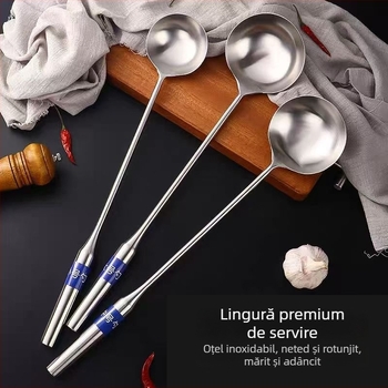 Lingură de gătit din oțel inoxidabil, lingură mare pentru bucătărie