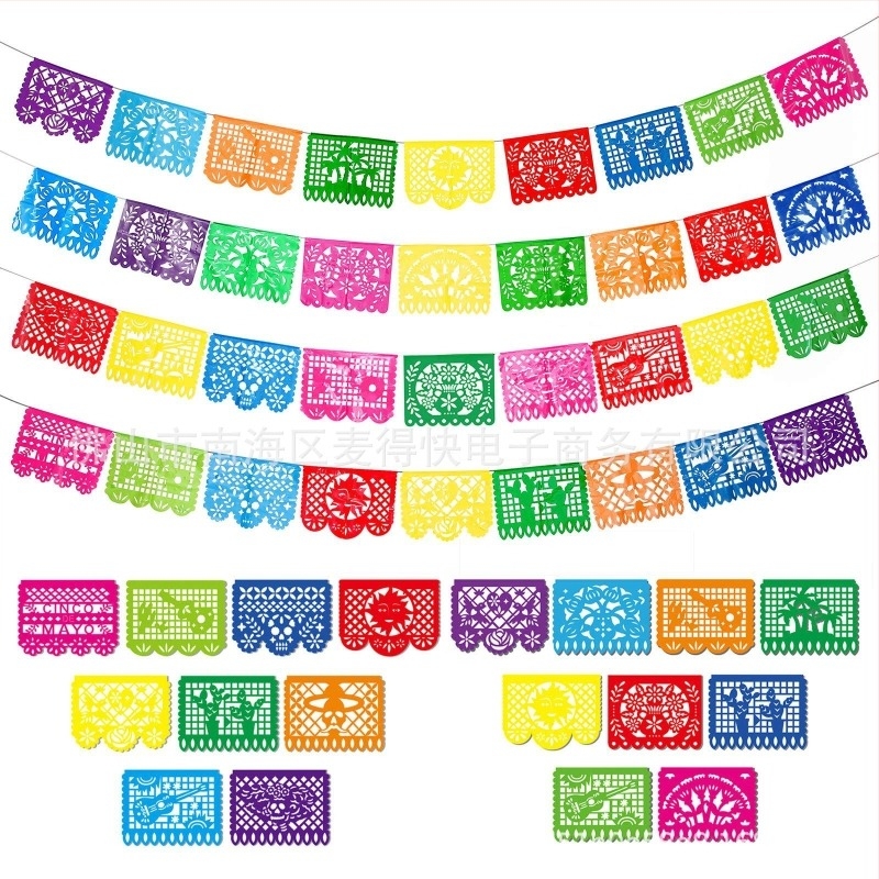 Bannere din fetru pentru Ziua Morților din Mexic, drapele piñata, drapele florale și panglici pentru nunți și sărbători