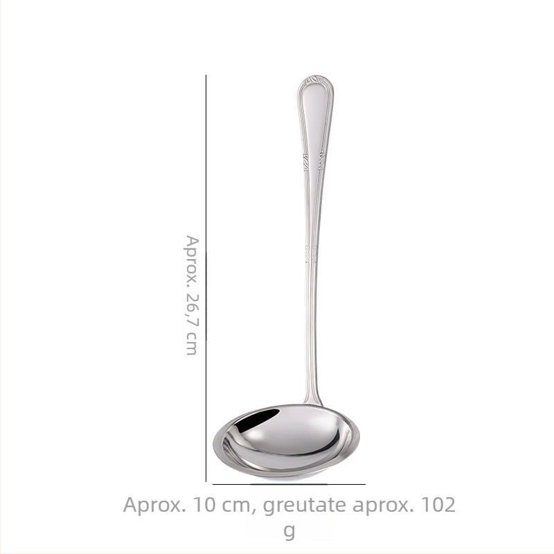 Lingură din oțel inoxidabil pentru bucătărie: lingură mai groasă și mai adâncă pentru oale, lingură de supă, lingură pentru ulei, spatulă, mâner lung