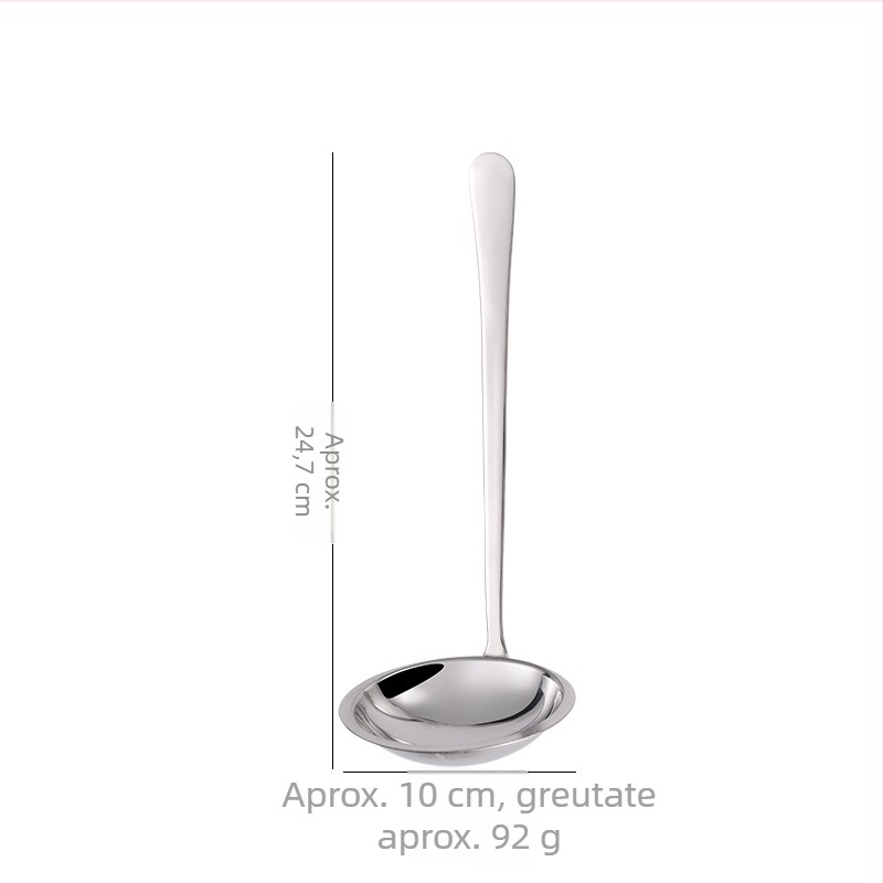 Lingură din oțel inoxidabil pentru bucătărie: lingură mai groasă și mai adâncă pentru oale, lingură de supă, lingură pentru ulei, spatulă, mâner lung