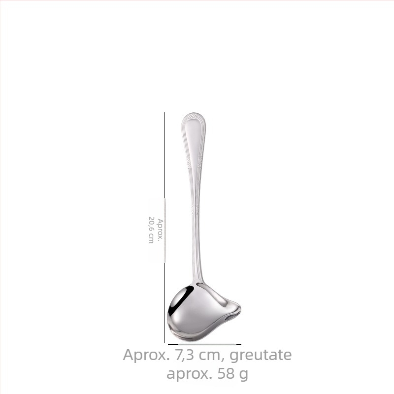 Lingură din oțel inoxidabil pentru bucătărie: lingură mai groasă și mai adâncă pentru oale, lingură de supă, lingură pentru ulei, spatulă, mâner lung
