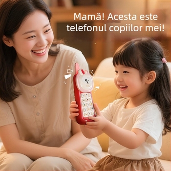 Telefon-jucărie pentru bebeluși cu înregistrare și redare – telefon simulant tip brick pentru învățare timpurie, mașină de povești, reîncărcabil