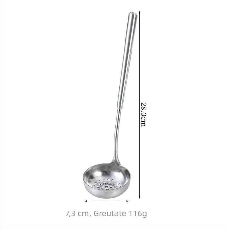 Lingură de gătit mini din oțel inoxidabil 304 cu strecurătoare pentru oală fierbinte
