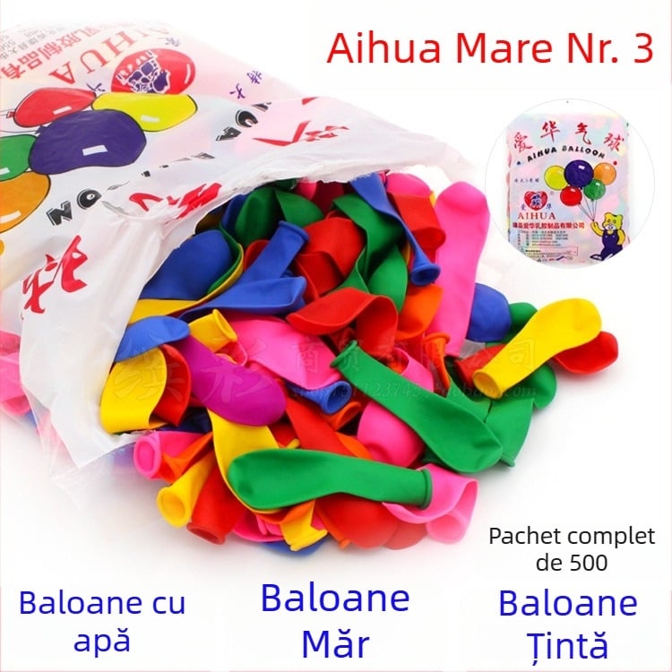 Balonașe de apă colorate pentru copii, dimensiune mini 3, set de 500, din latex