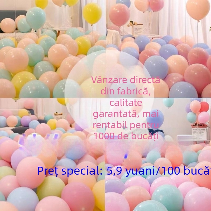 1000 baloane groase în culori macarons pentru decor deschidere, nuntă, zi de naștere și sală KTV