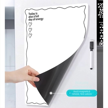 Tablă magnetică de frigider ștergibilă, cu planificator magnetic și tablă albă – mesaj drăguț, stilat, creativ