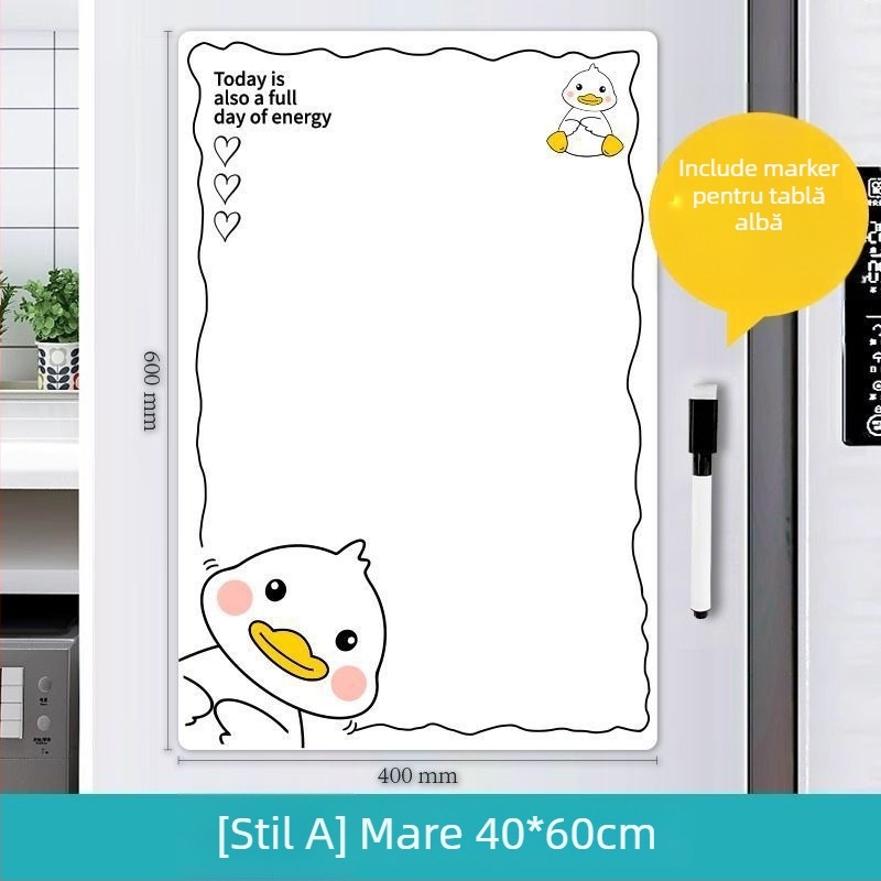 Tablă magnetică de frigider ștergibilă, cu planificator magnetic și tablă albă – mesaj drăguț, stilat, creativ