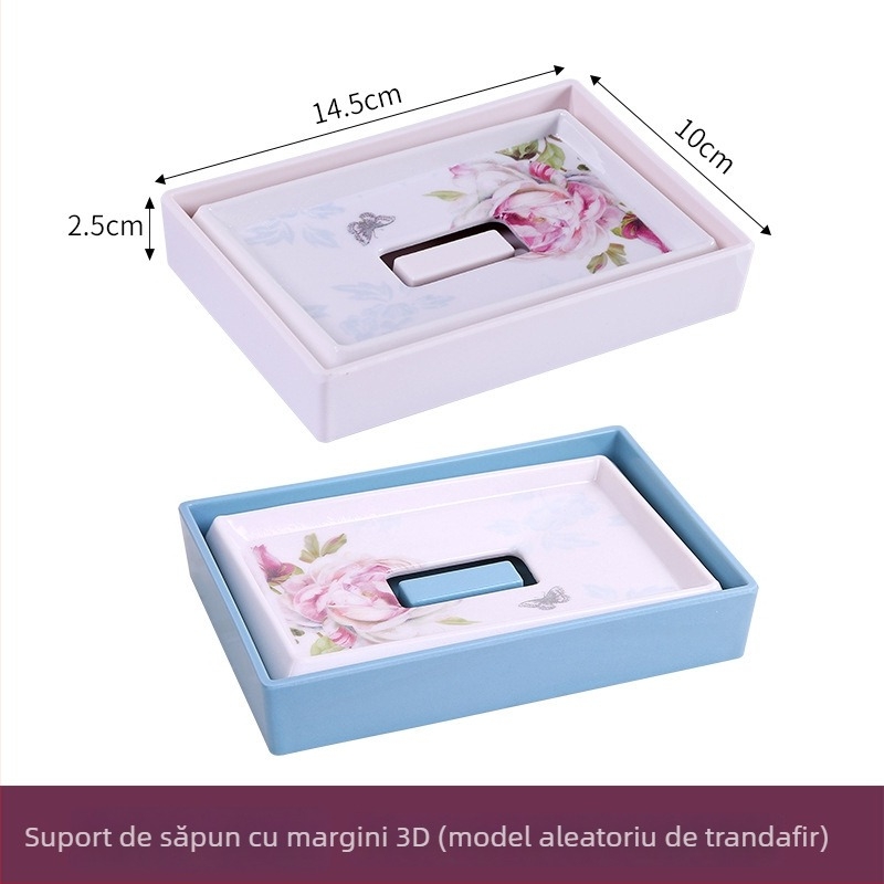 Raft nordic cu două etaje pentru săpun, cutie de săpun în stil european, baie, din plastic