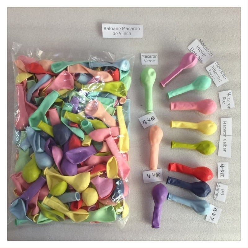 Baloane din latex, 5 inch, în culori macarons, set de 200 bucăți, rotunde, pentru decor de ziua de naștere și nuntă