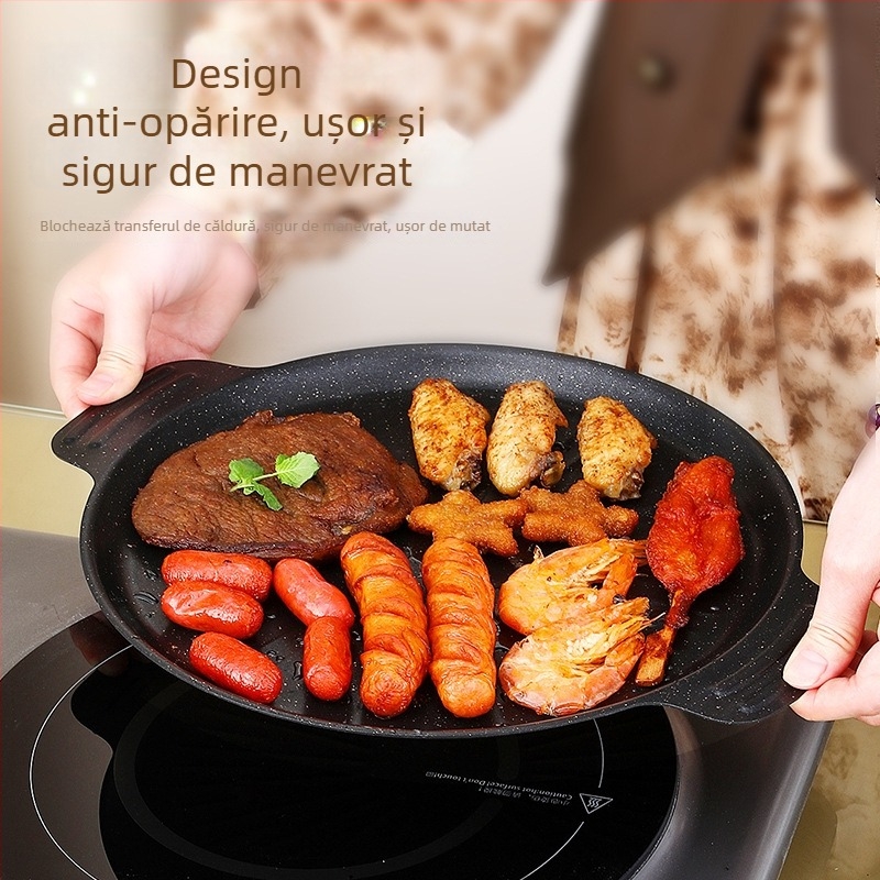 Tigaie grill din piatră Maifan, antiaderentă, pentru plite cu inducție, placă de grătar pentru exterior, tigaie pentru carne și pește, aragaz portabil